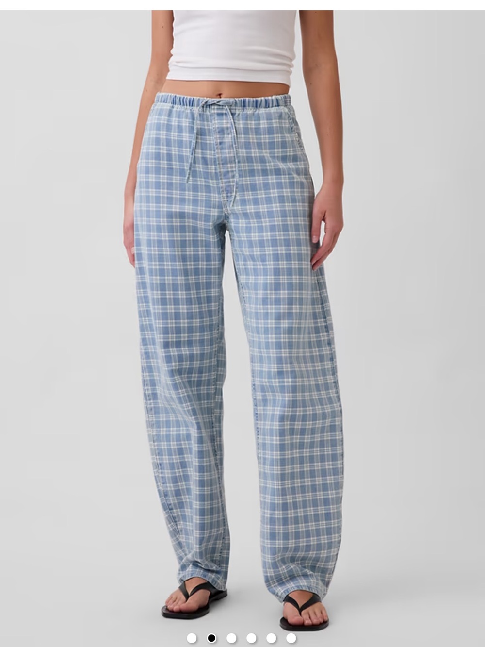 Gap High Rise Easy Jeans in light indigo Plaid Gingham Jeans Barrel leg Xl 16 18